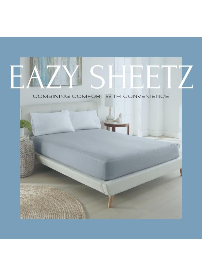 EaZy SheetZ™: Fitted Sheets That Won't Pop Off, Zipper Sheets, Stay On Sheet, Fitted Sheets, Fitted Zipper Sheet, Zip On Sheets - Gray (Cotton), RV Bunk 32X74 (3-4 inches Depth) - Image 4